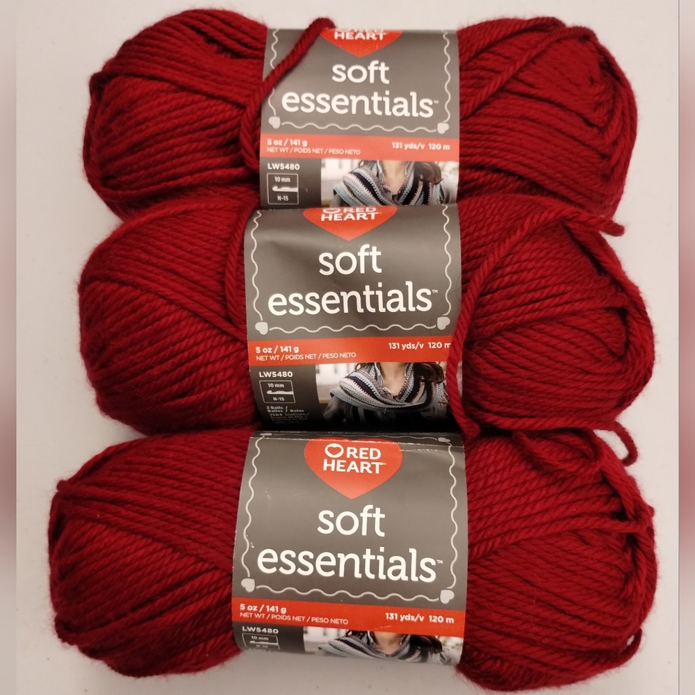 3 Red Heart Soft Essentials Yarn Pack